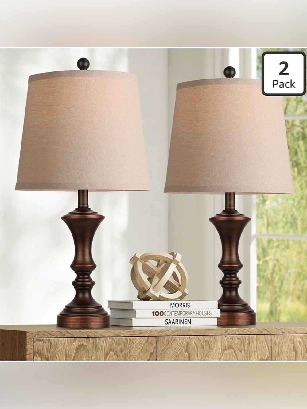 Set of Lamps - ANTIQUE RETRO BROWN